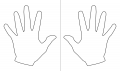 The system of both hands is symmetric despite the individual chirality.