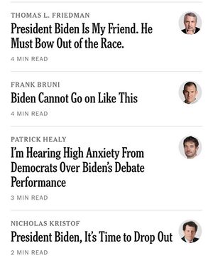 NYT headlines about Biden.